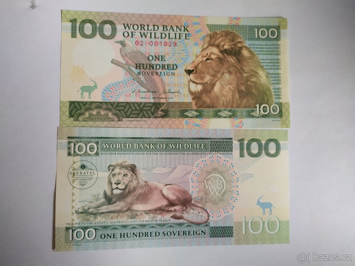 Sběratelská bankovka - Wildlife - lev