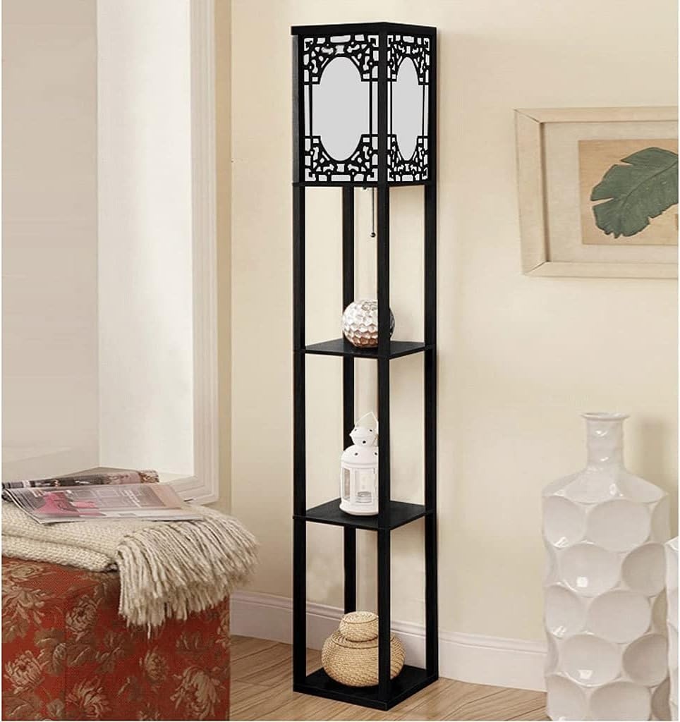 Nová stojací lampa s policemi (160 cm)