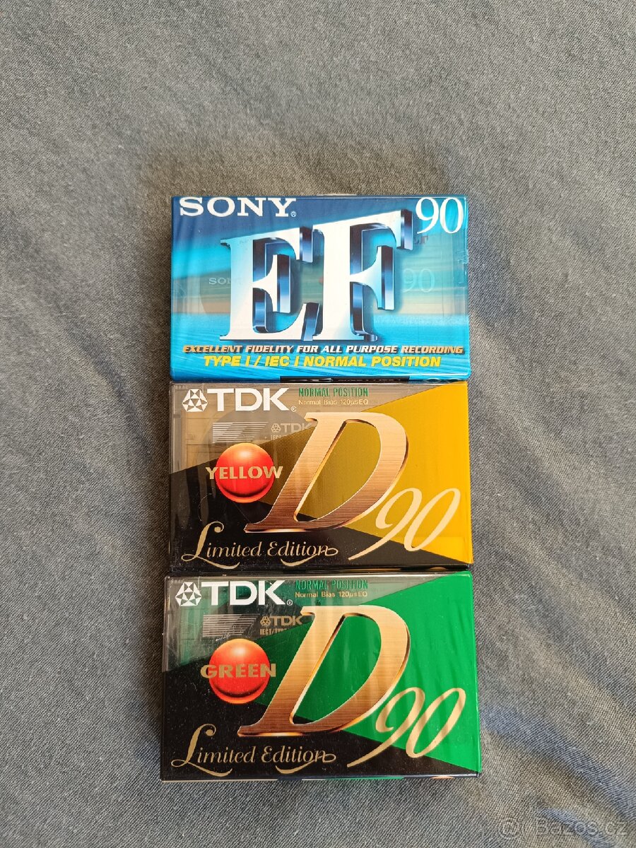 Prodám 2 ks TDK D90 + 1 ks SONY EF90