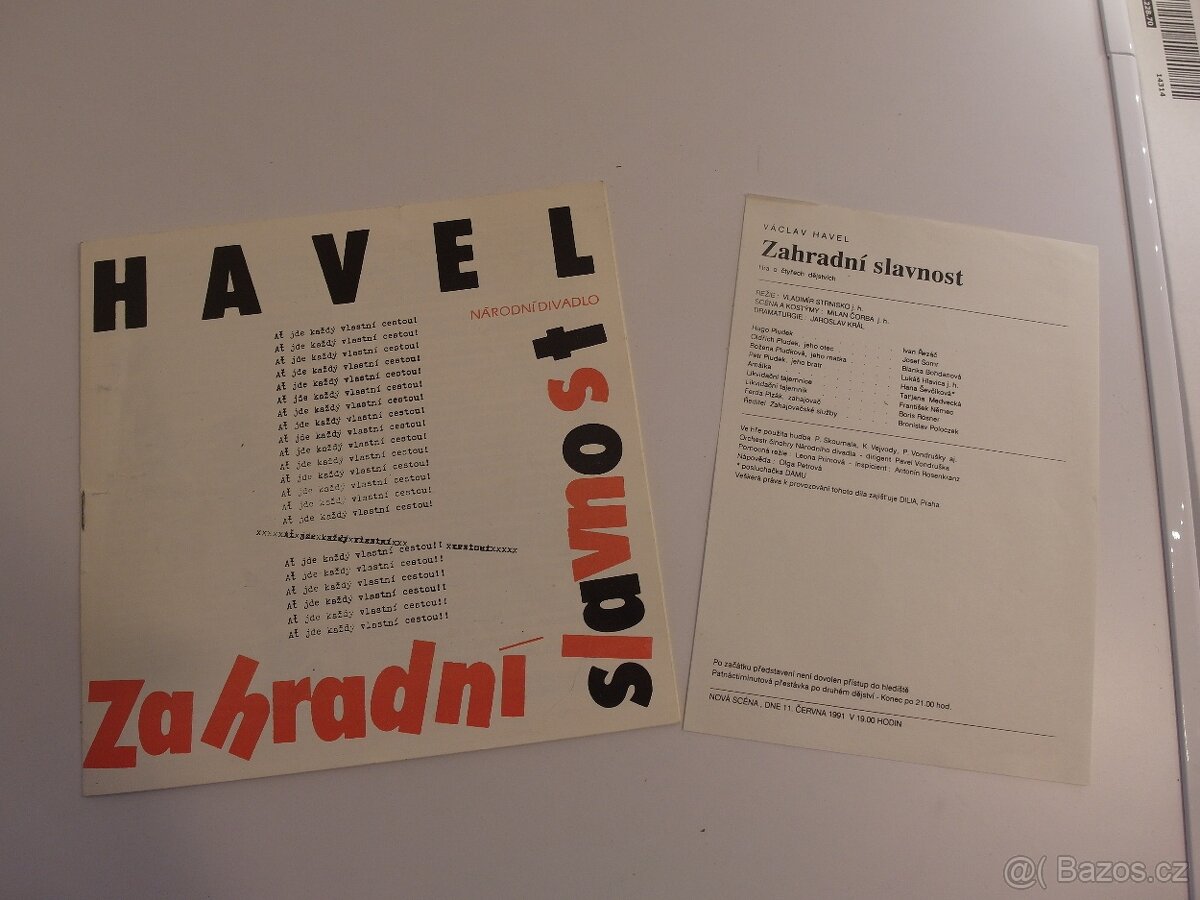 Divadelní program -V.Havel -Zahr. Slavnost - 1991