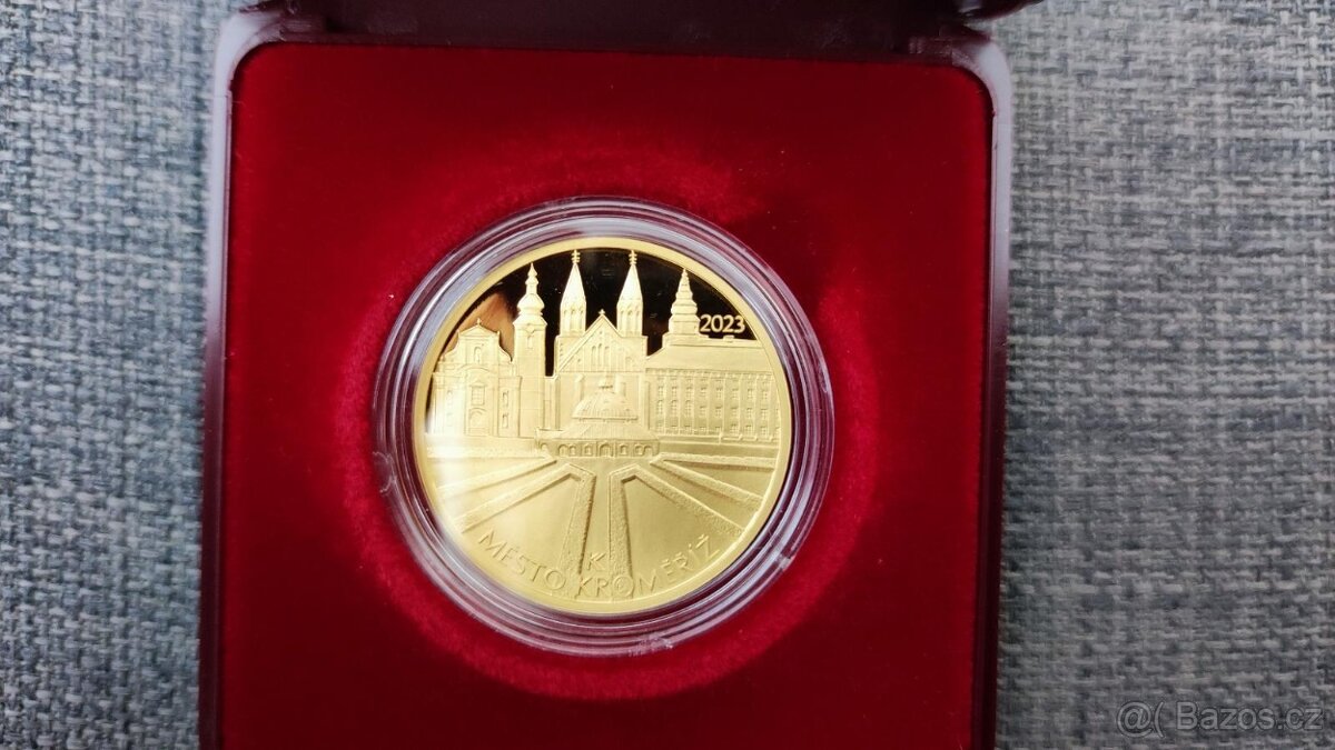 Zlatá mince 5000 Kč Kroměříž proof 2022