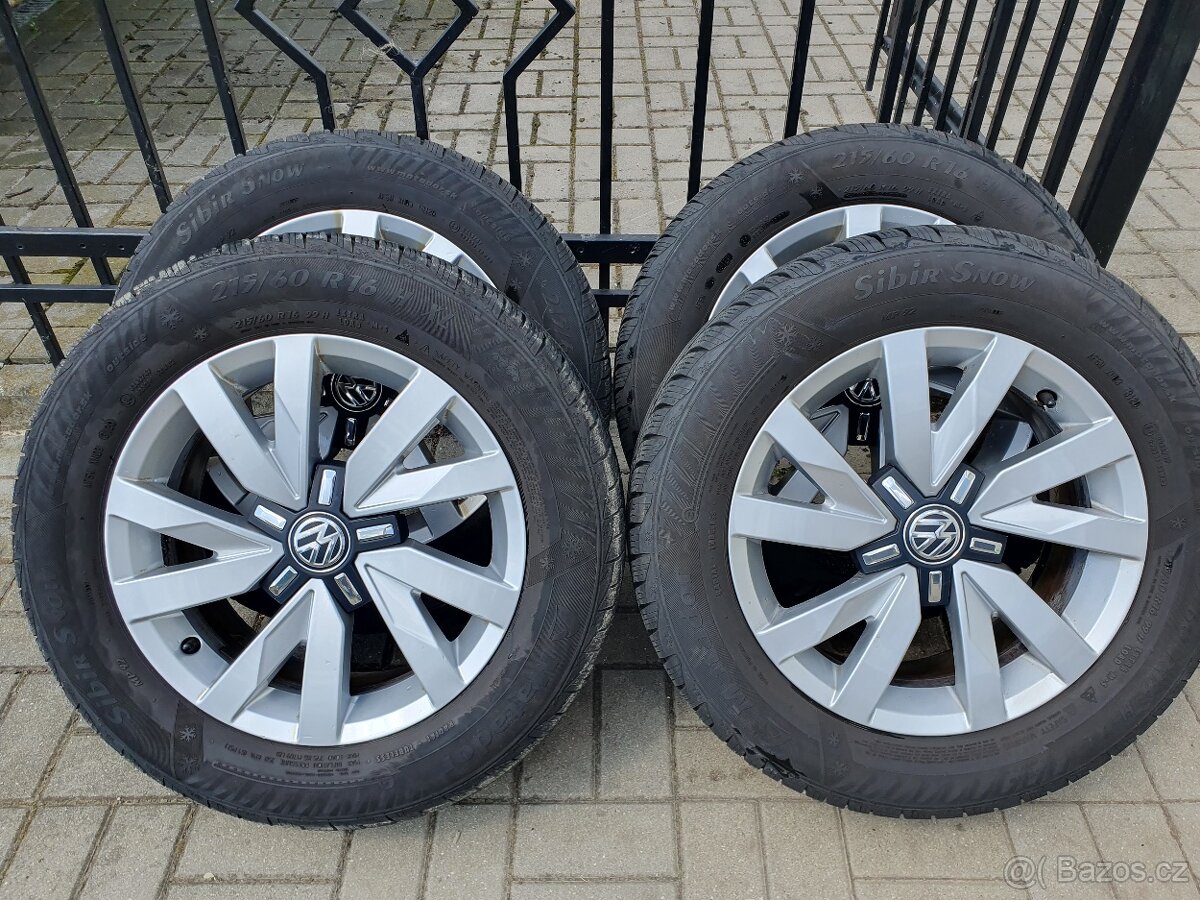 Alu kola vw 5x112 r16 6,5j et41zimni pneu 215/60/16