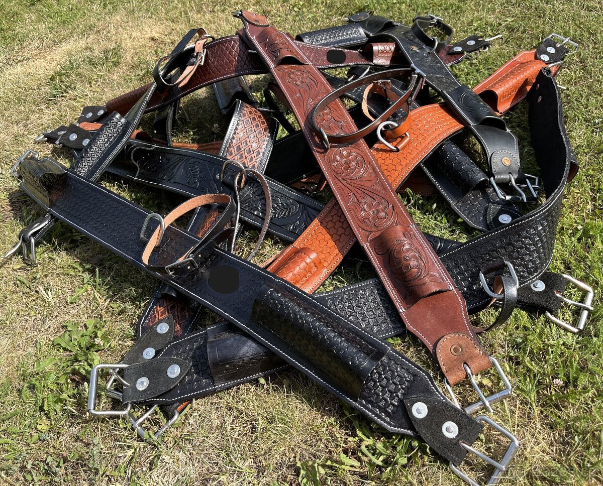 Westernový podbřišník kožený s propojovacím řemínkem MIX