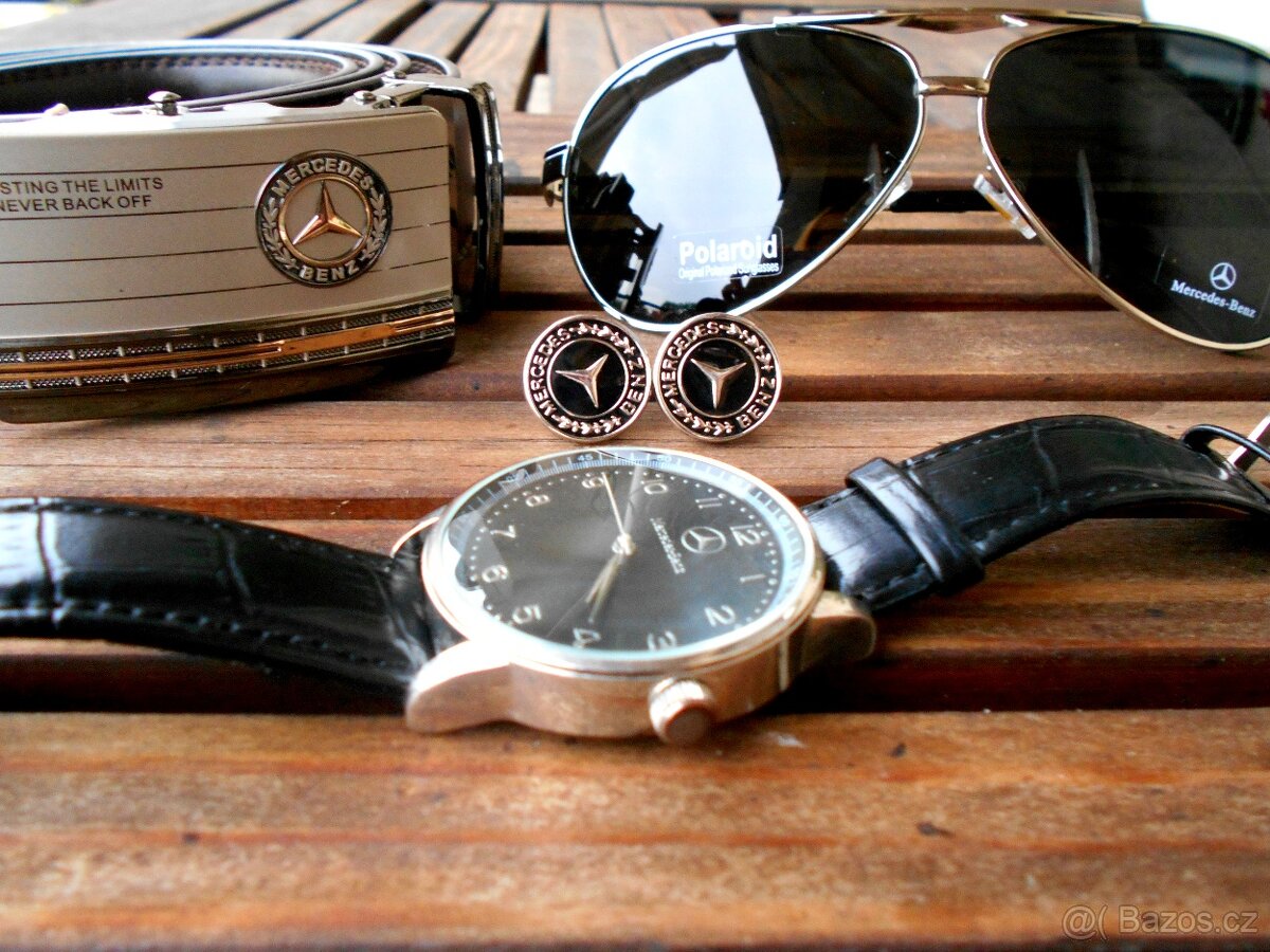 Pánský set MERCEDES BENZ(Brýle,Hod.,Pás.,Manžety)