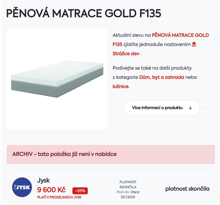 Matrace pěnová Dreamzone Gold F135