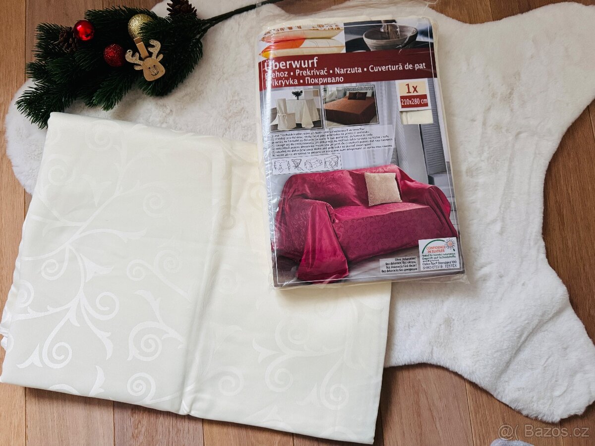 Krémový přehoz/ubrus 210x280cm