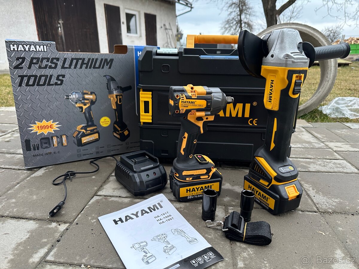 Aku utahovák + aku bruska / flexa - 2x baterie