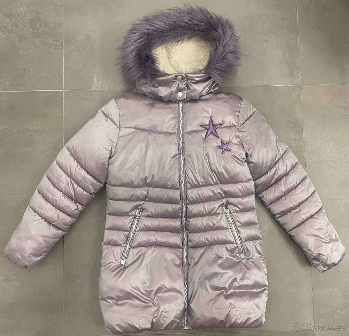 Dívčí zimní zateplený kabát s kapucí Next, vel. 152