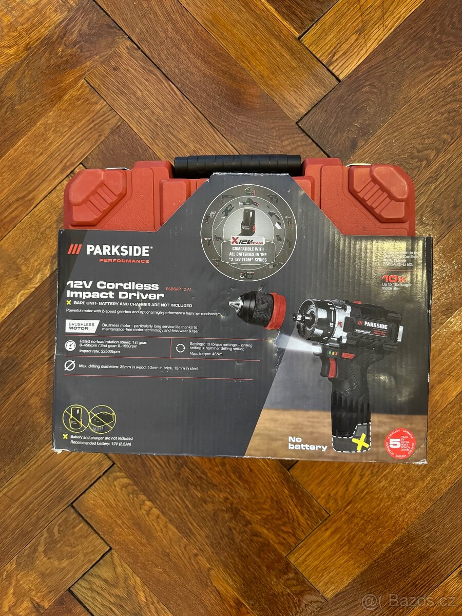 Aku příklepová vrtačka PSBSAP 12 A1 bez aku nová