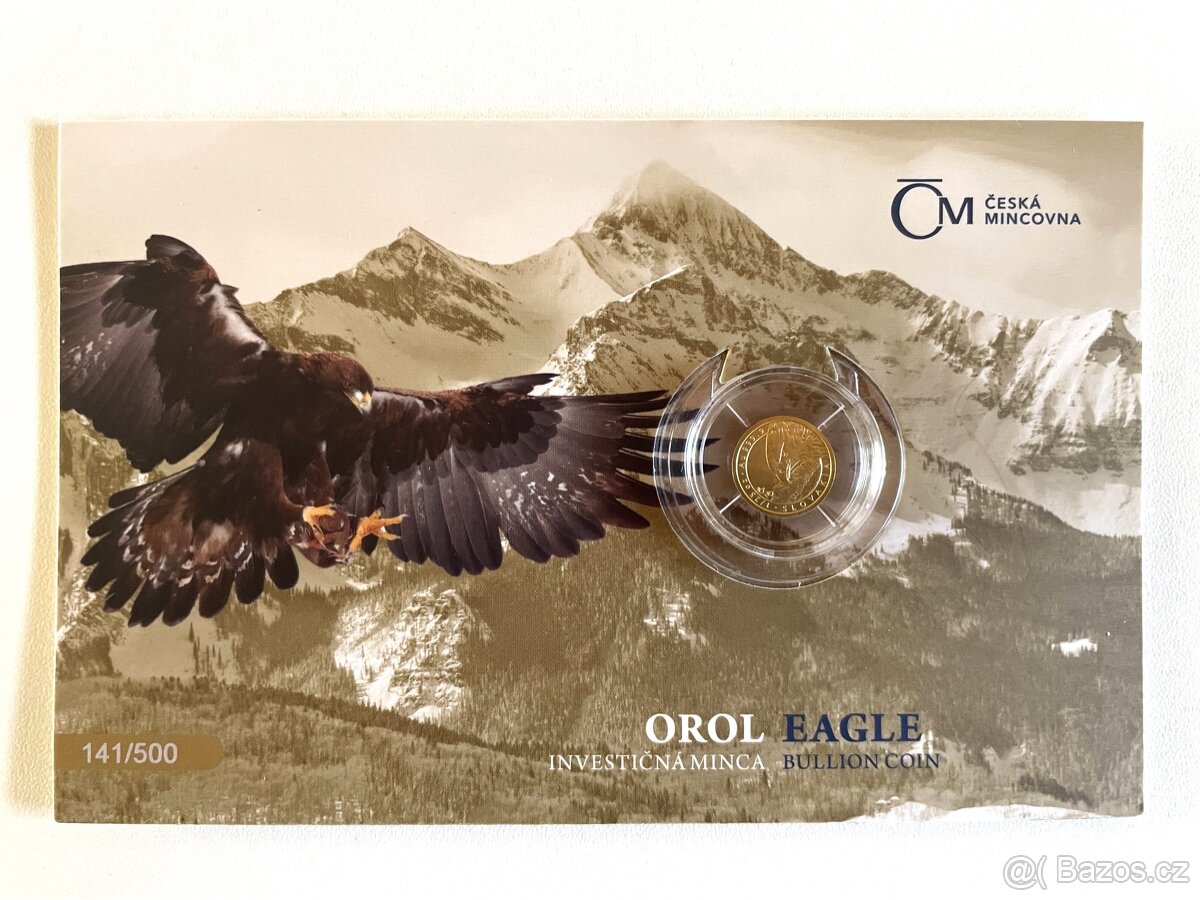 Slovenský orel 2022 1/25 oz zlato Emise 500kusu