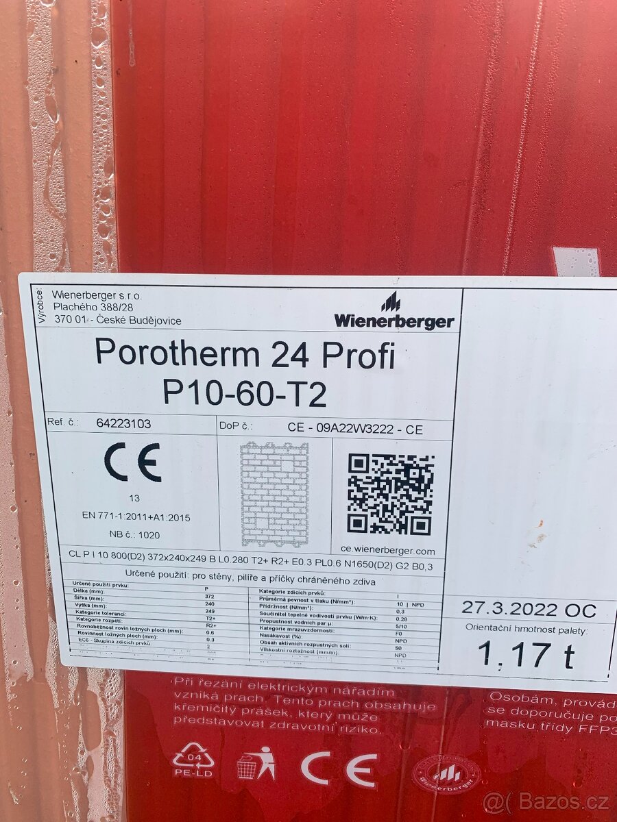 Cihly broušené Porotherm 24cm Profi P10