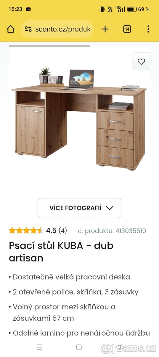 Dětský psací stůl Kuba Sconto