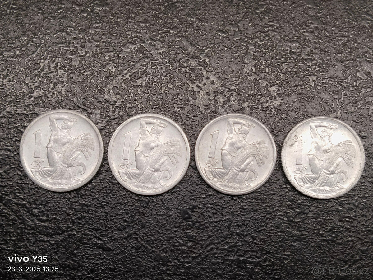 4x 1 koruna Československo 1950 - 1953 R