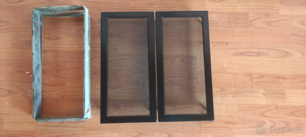 2ks Větrací krbová mřížka 22x45 cm ČERNÁ