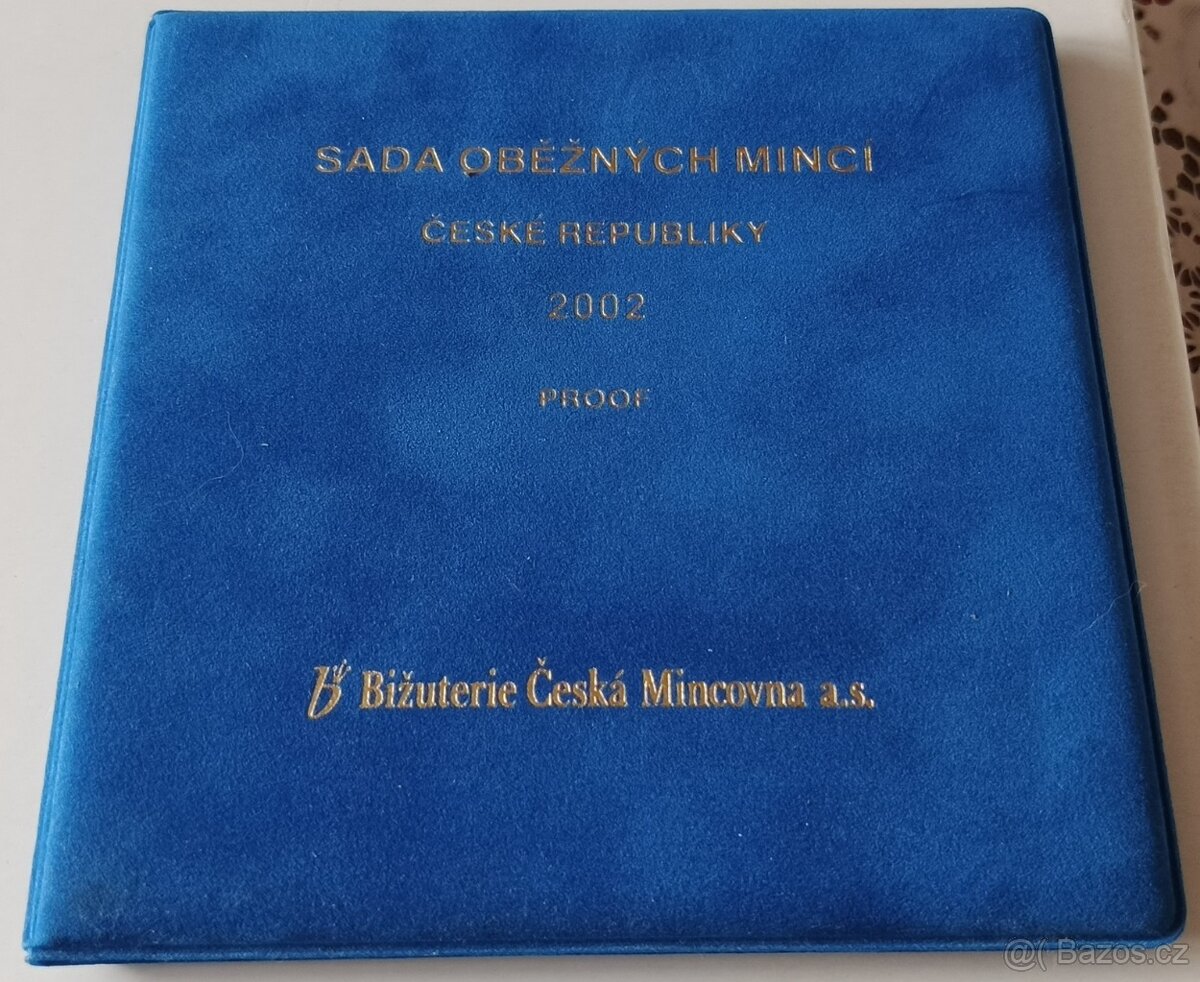 Sada mincí ČR 2002 proof v semišovém obalu
