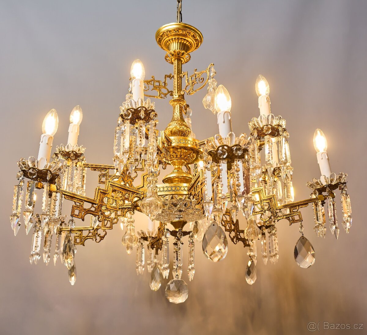 Velký lustr Art Deco na 12 žárovek