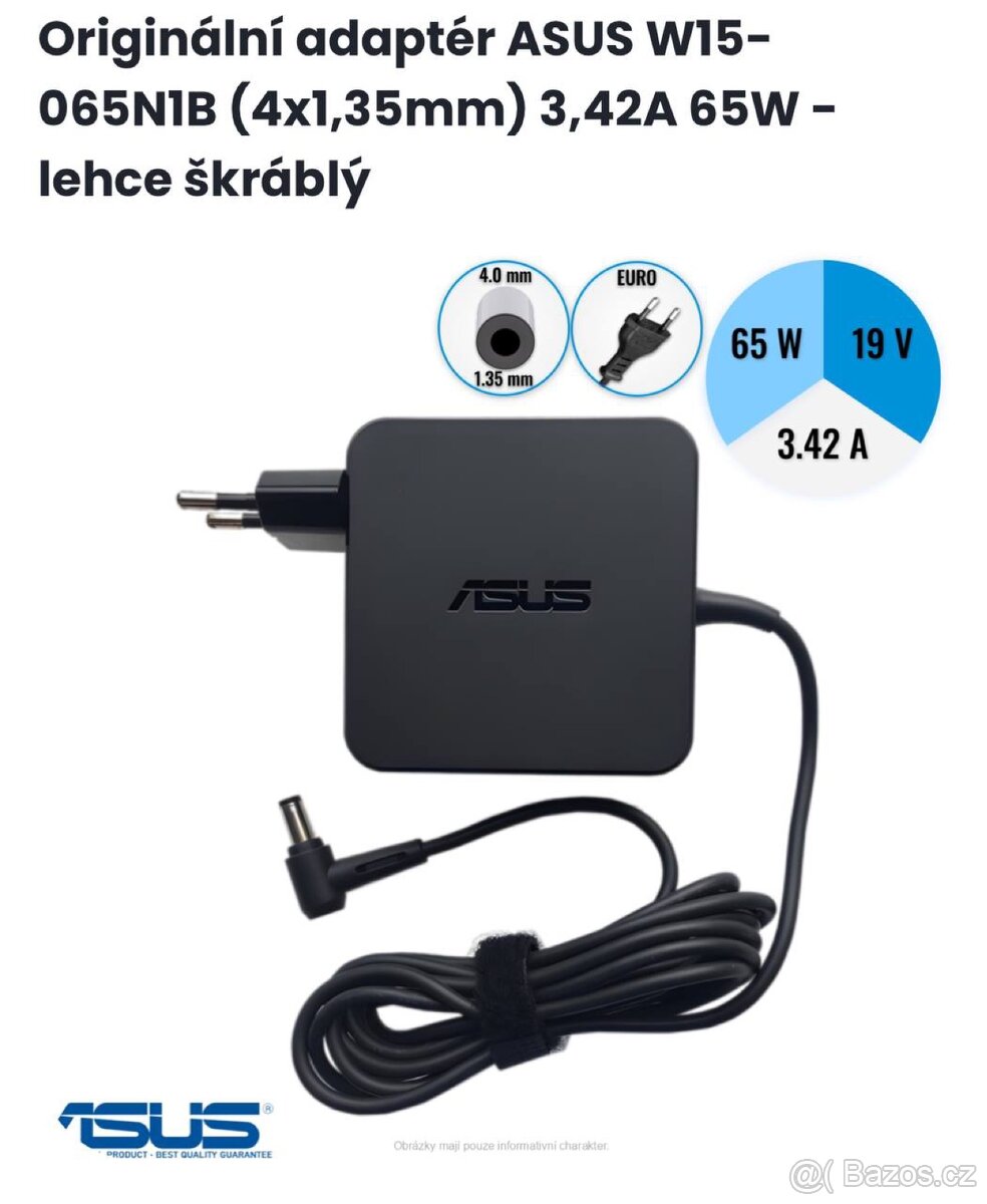 Adaptér nabíječka ASUS 3,42A 65W Velký výprodej ✅
