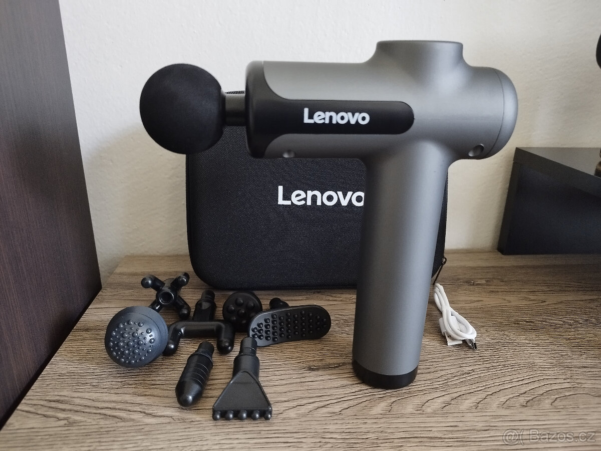 Masážní Pistole + 8 másážních nástavců (Lenovo)