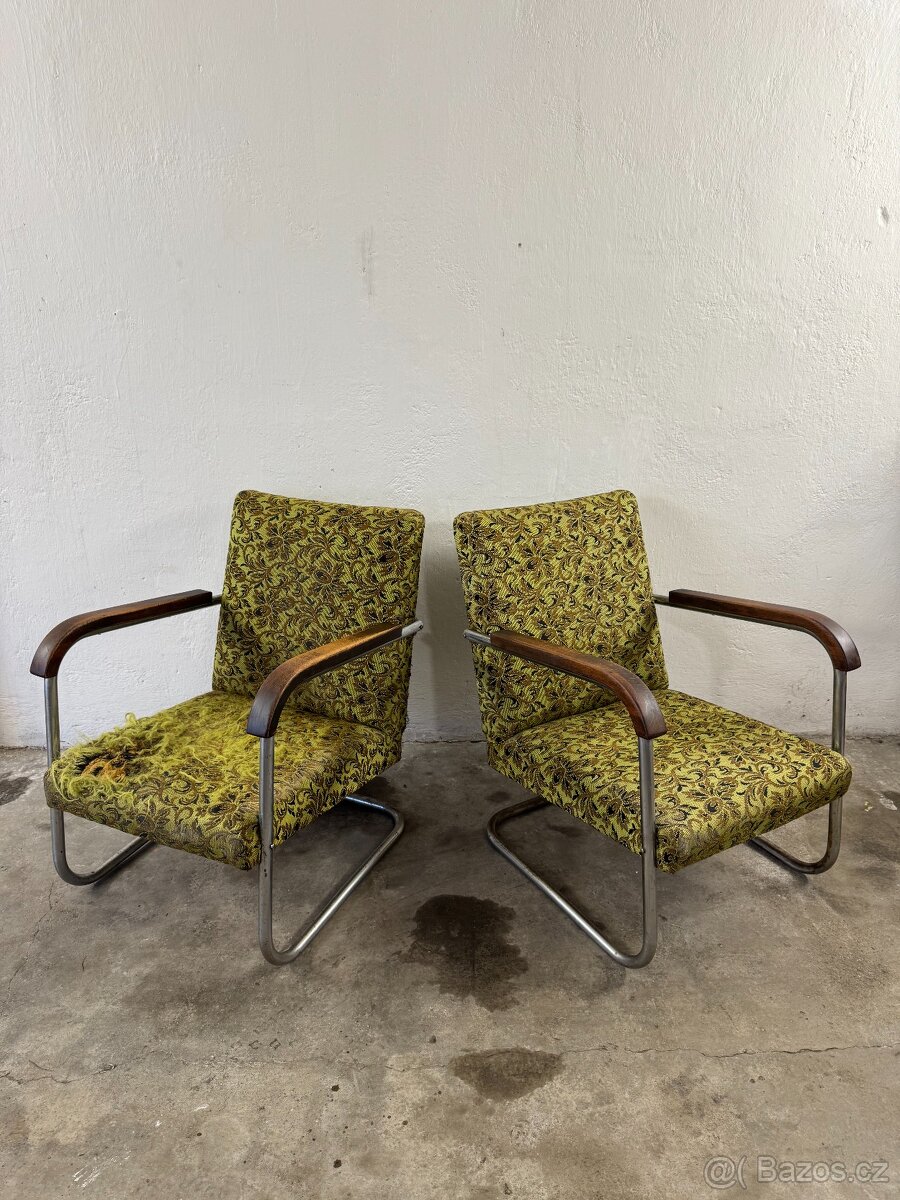 2x funkcionalistické křeslo Thonet B 36 P