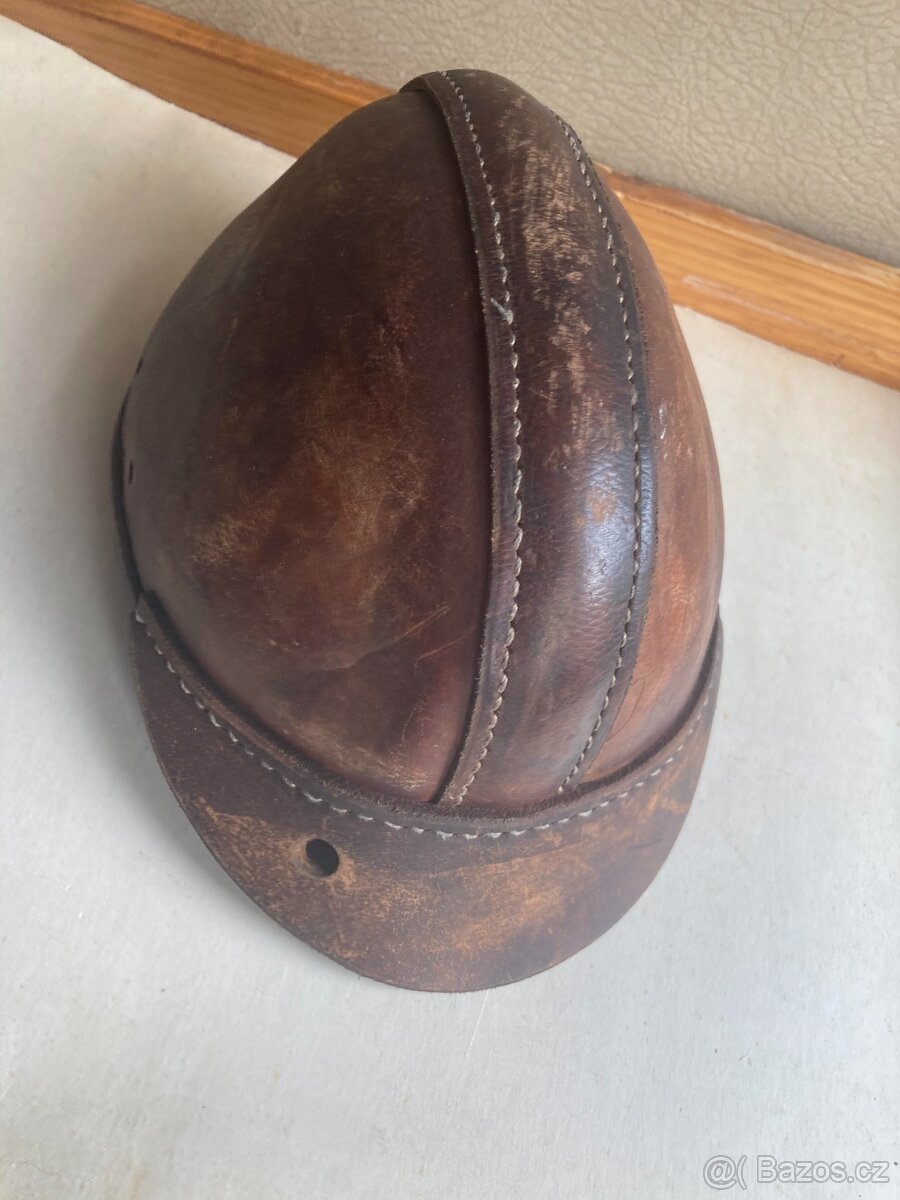 stara kozena hornicka prilba - v super stavu