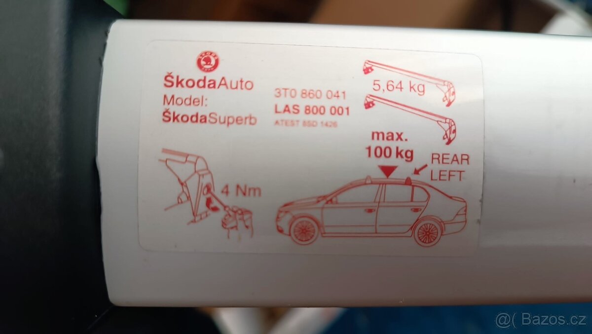 Originální střešní nosiče pro Škoda Superb