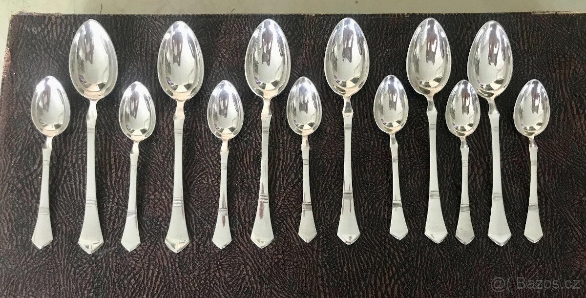 starožitné lžičky Sandrik Alpaka 13ks