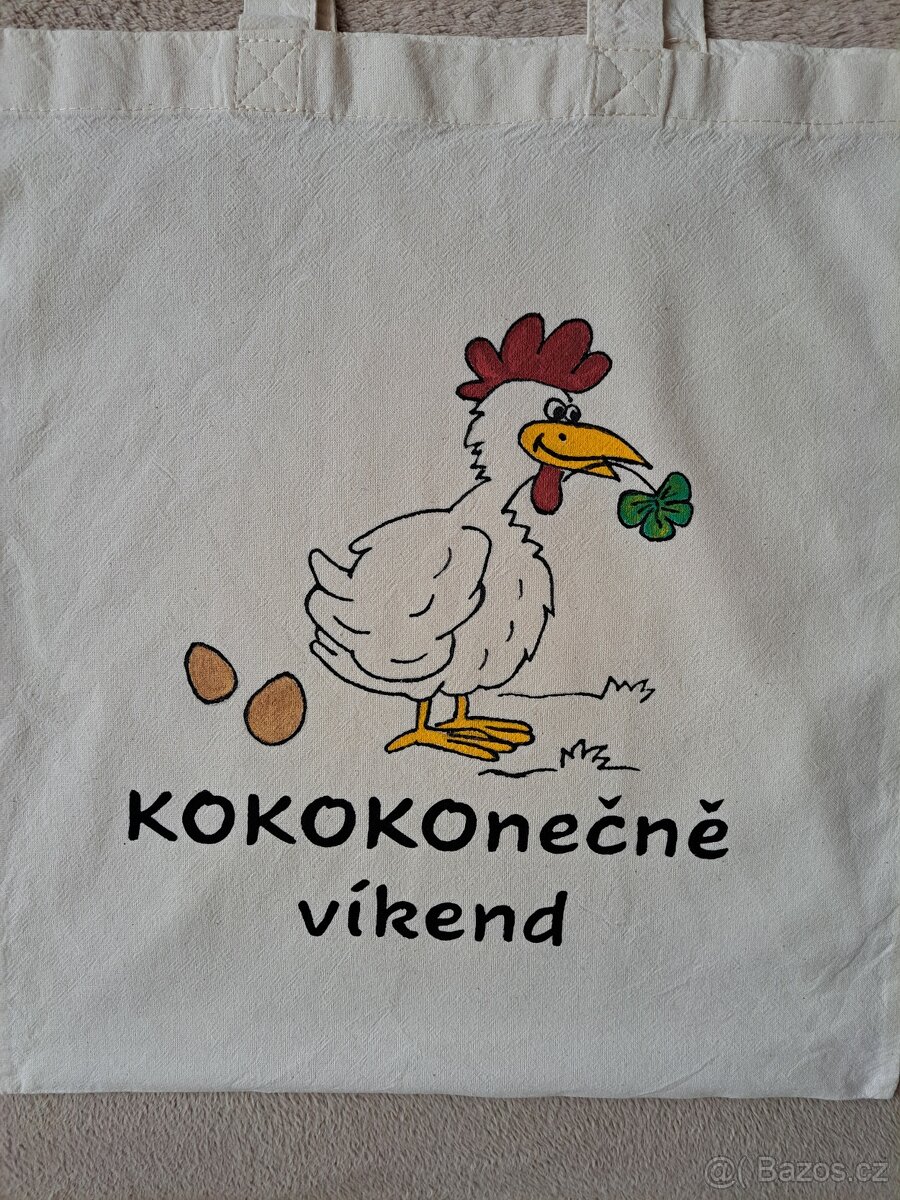 Ručně malovaná plátěná taška