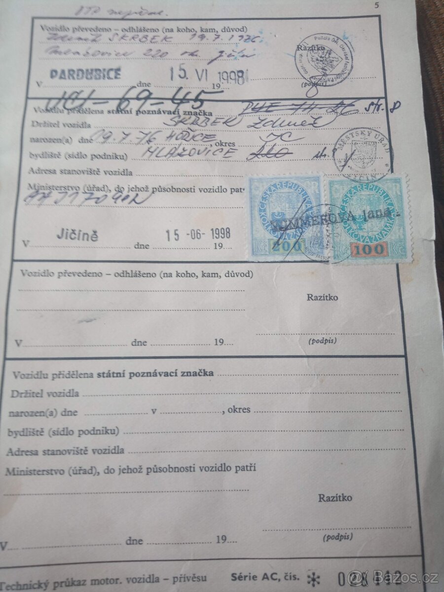 Živé doklady na Trabant 601 kombi