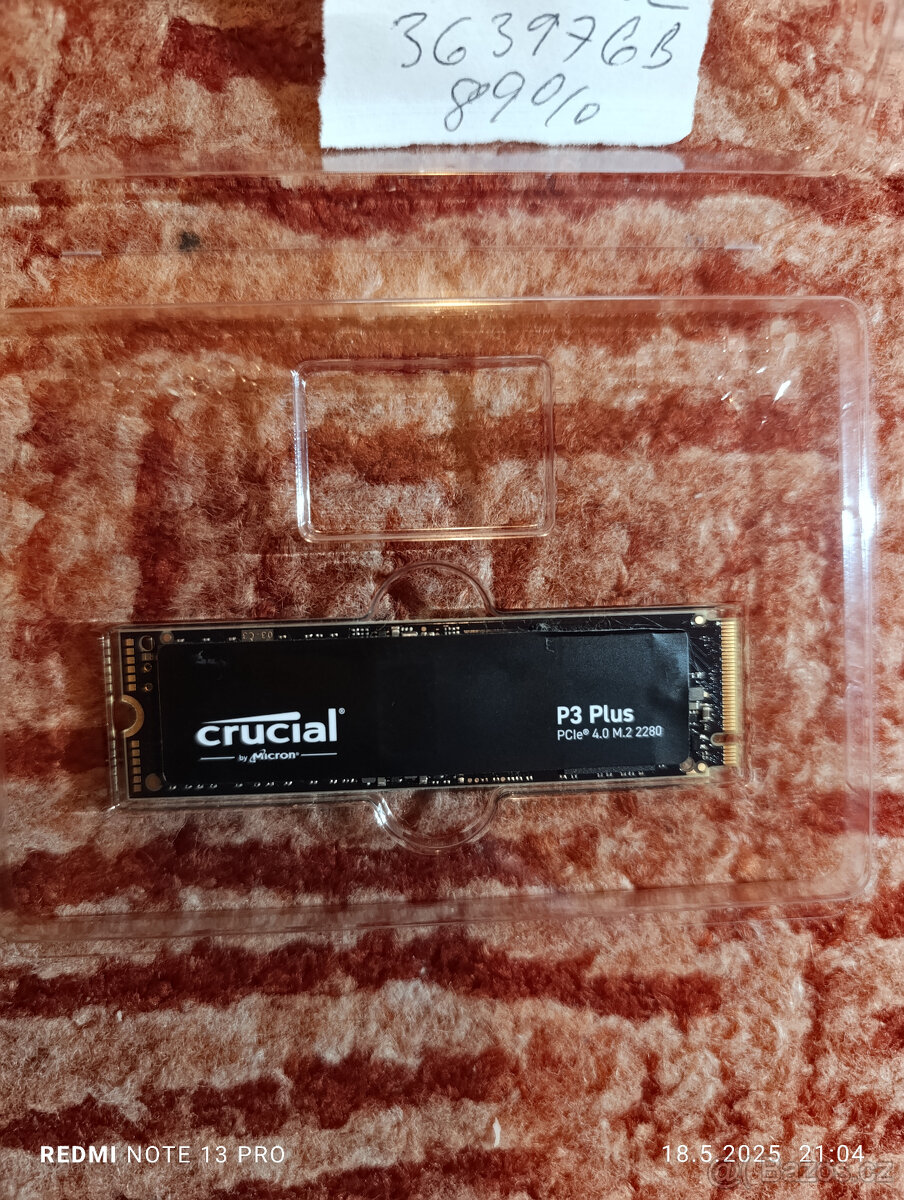 NVME 1TB CRUCIAL P3 PLUS - ČTENÍ 5000MB/S