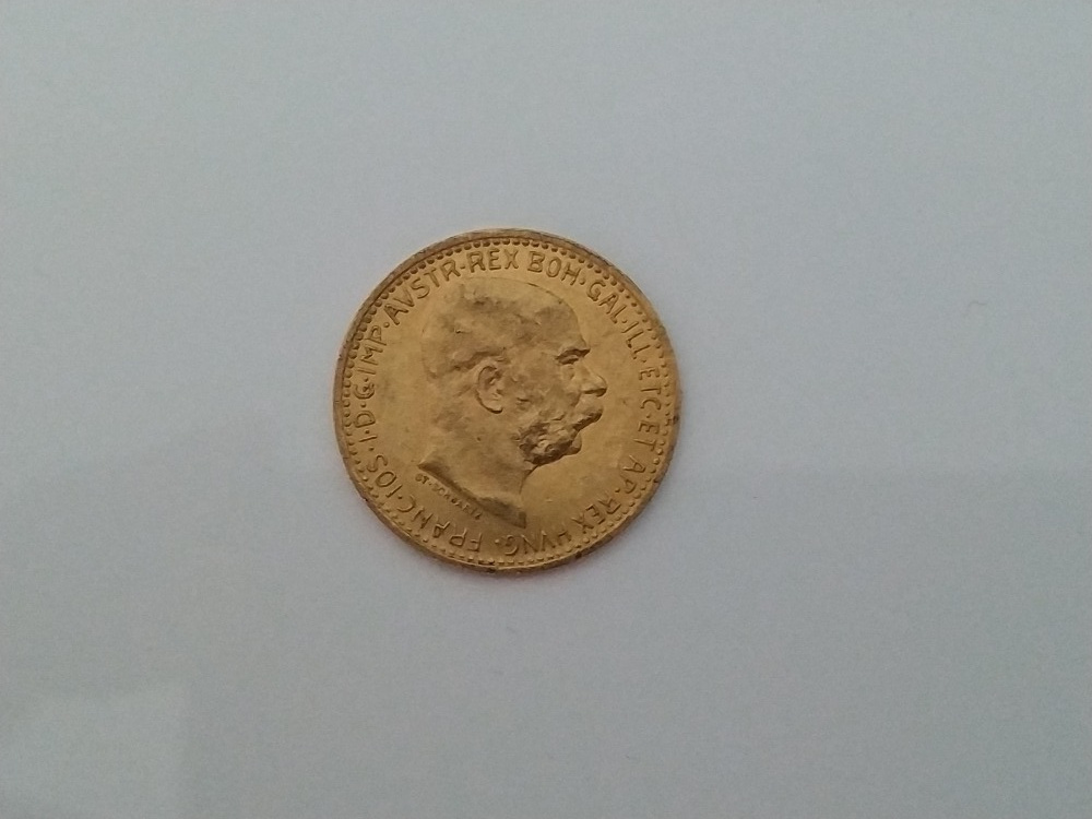 Zlatá mince 10 korun 1909
