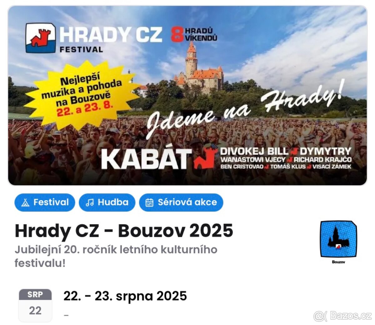 Vstupenky Hrady CZ-Bouzov