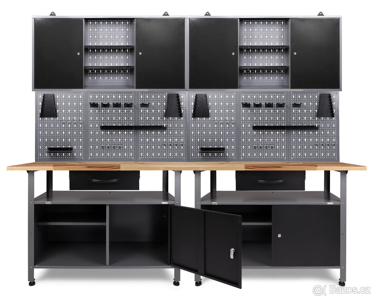 Dílenský ponk KLASIK II LITE (7dílná sestava, 240 cm)