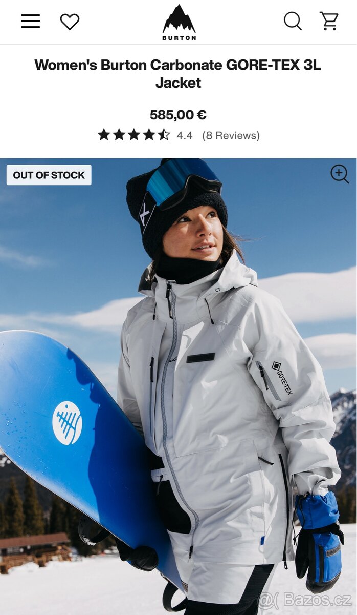 Burton W Gore Carbonate 3L Jacket – úplně nová bunda, vel. M