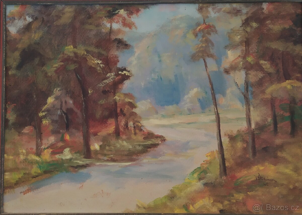 Obraz, Lesní cesta, V. Stein