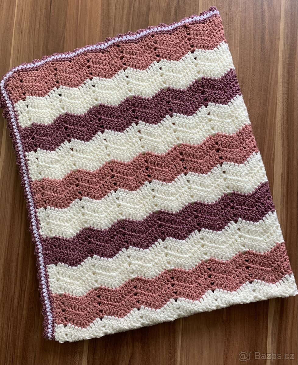 Háčkovaná dečka pro miminka do kočárku, doprava zdarma