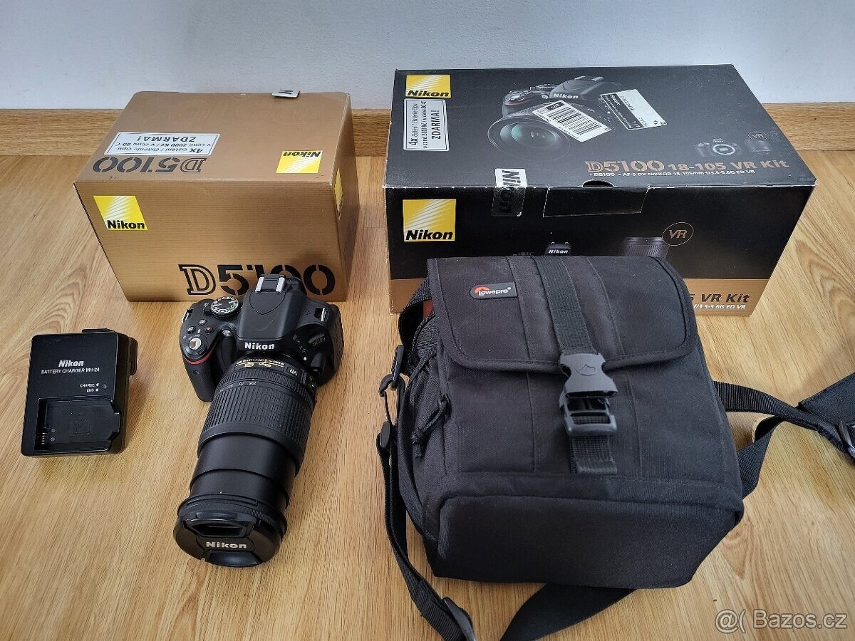 Zrcadlovka Nikon D5100 černý + Objektiv 18-105 AF-S DX VR
