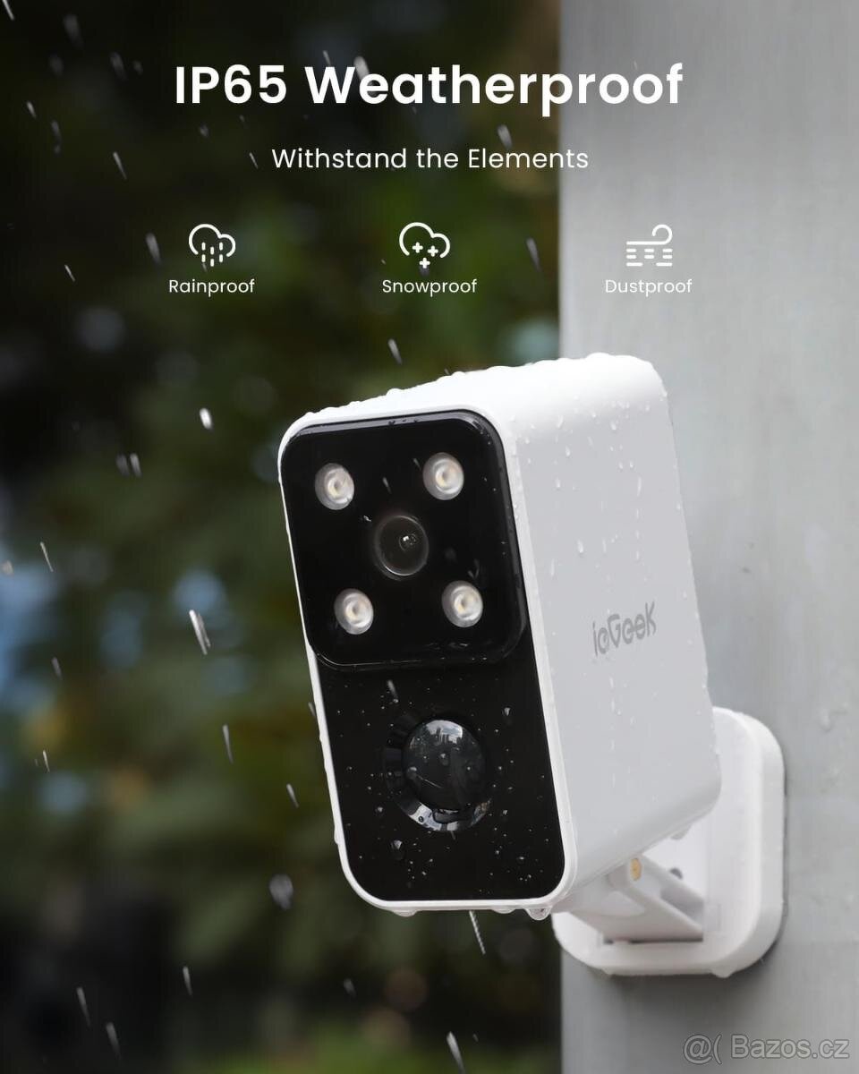 VNITŘNÍ VENKOVNÍ WIFI KAMERA IEGEEK BATERIOVÁ OTOČNÁ 180°