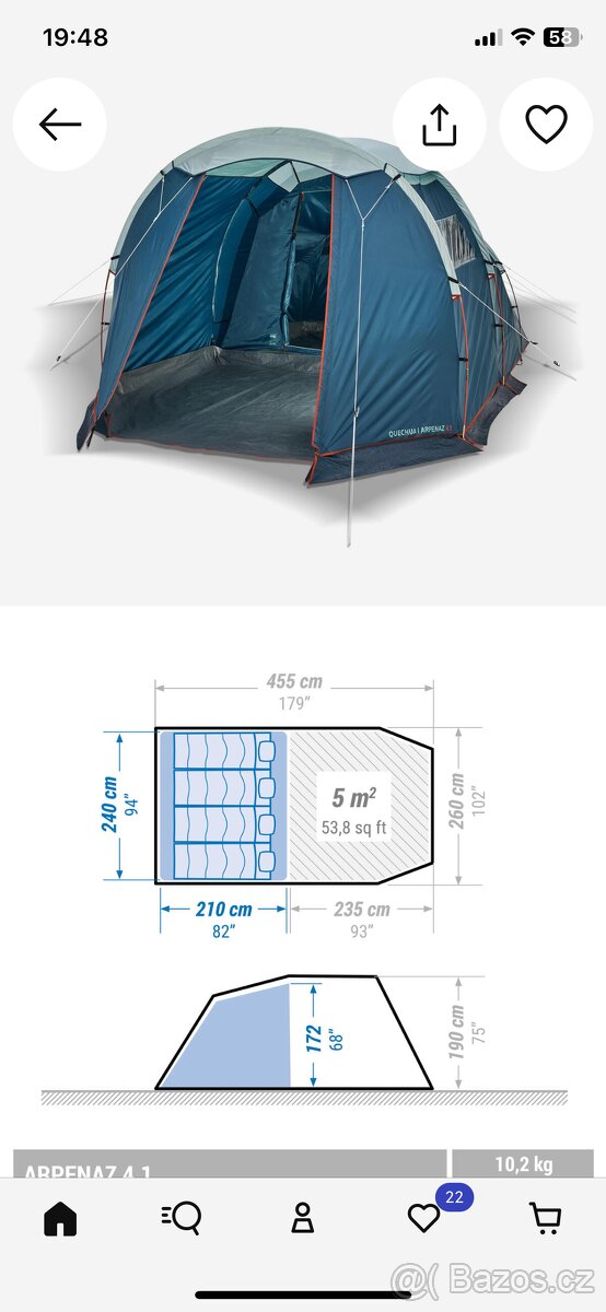 Stan pro 4 osoby Arpenaz 4.1 Decathlon