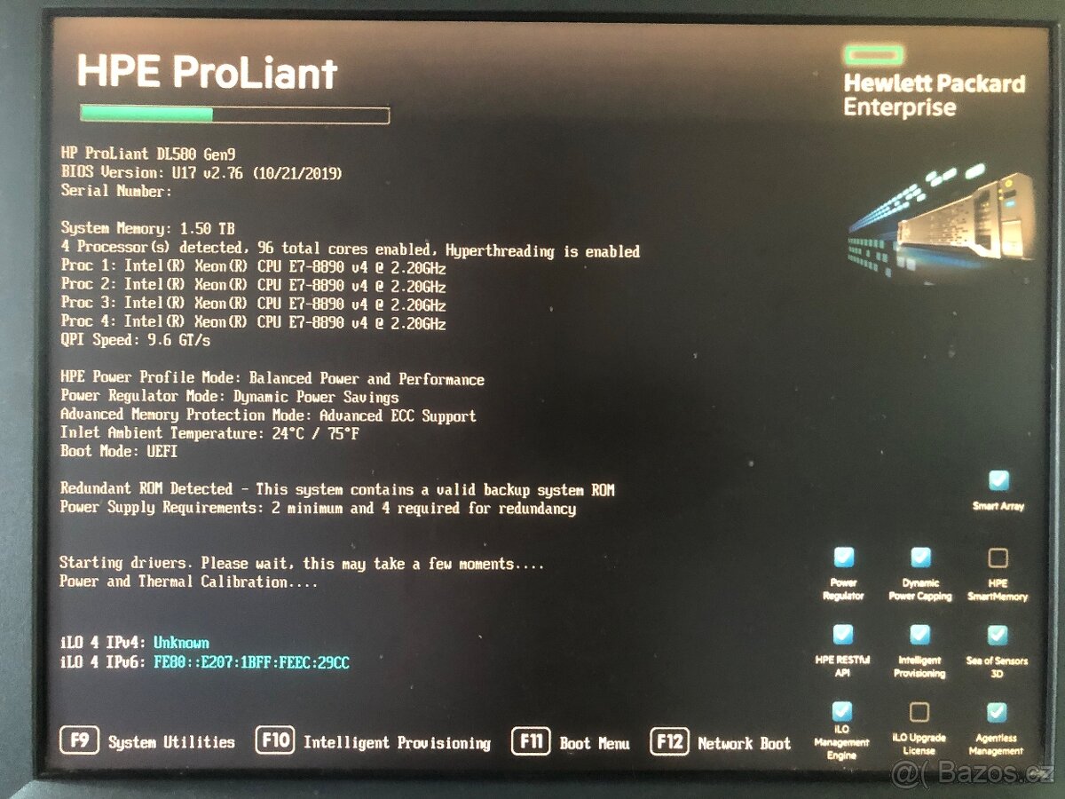 HP ProLiant DL580 Gen9 – 1.5 TB RAM, 4× Xeon E7-8890 v4
