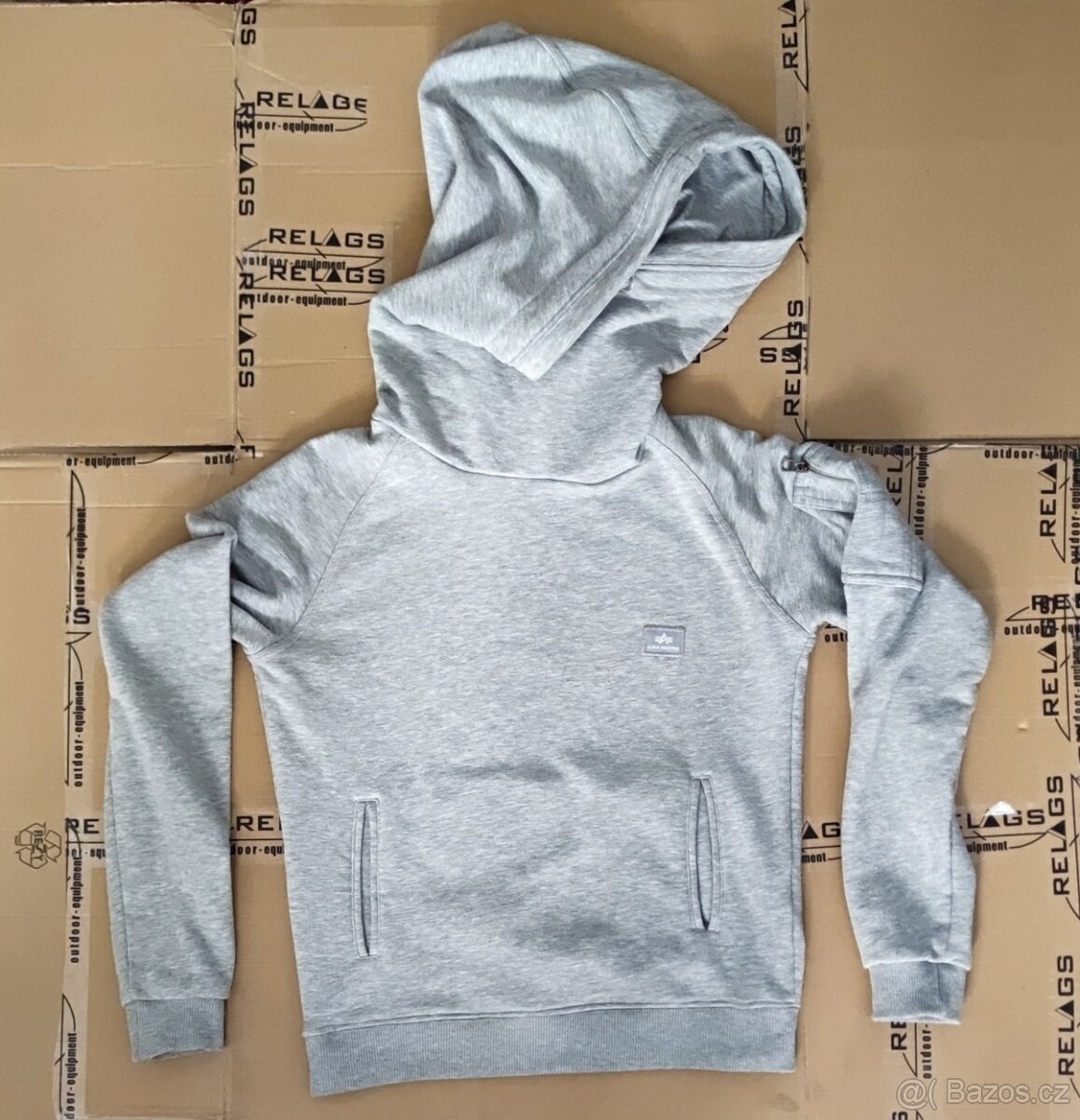 Šedá melanž mikina Alpha Industries vel.S