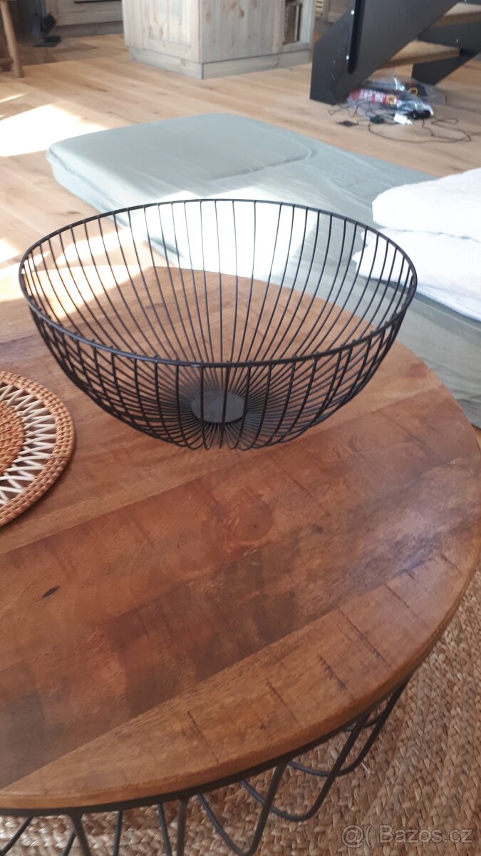 Nová kovová černá mísa 35cm na ovoce