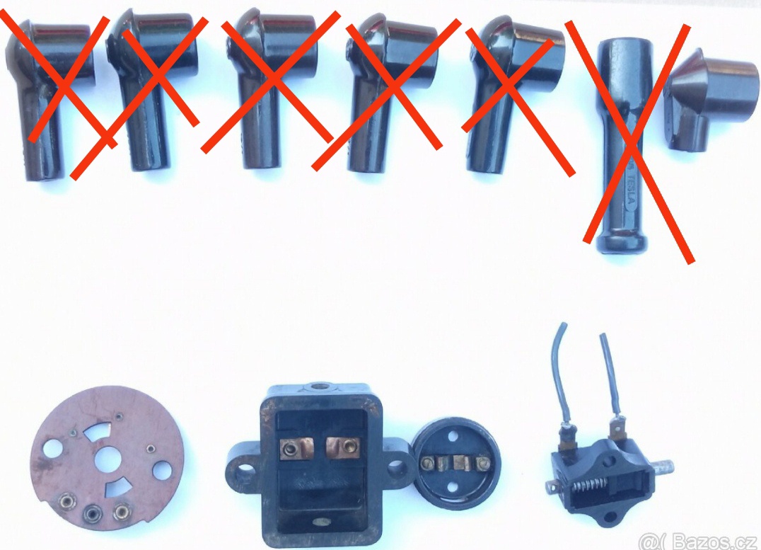 Bakelitové díly kus 80,-