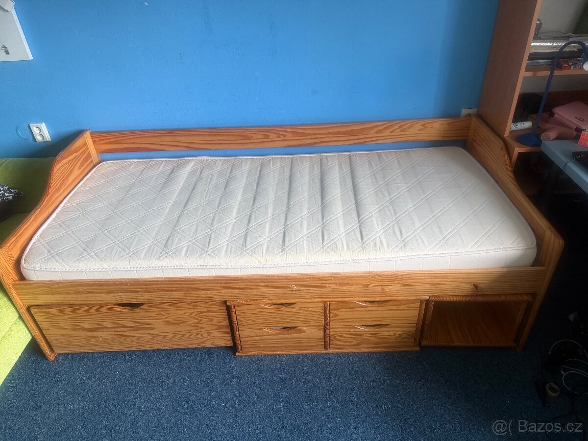 Postel se šuplíky 90x200