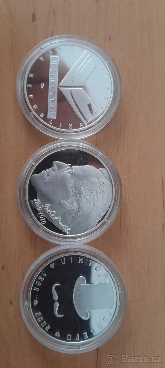 Stříbrné mince proof, 200, 500 kč ag posta zdarma