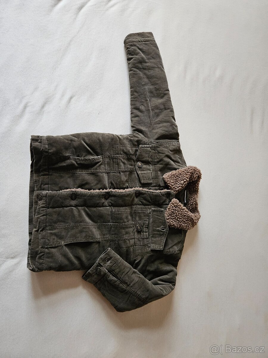 Manšestrová bunda s kožíškem vel. 116