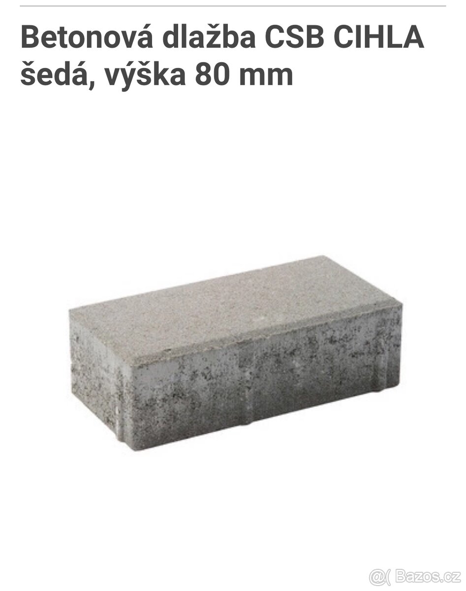 Zámková dlažba CS Beton 80 mm