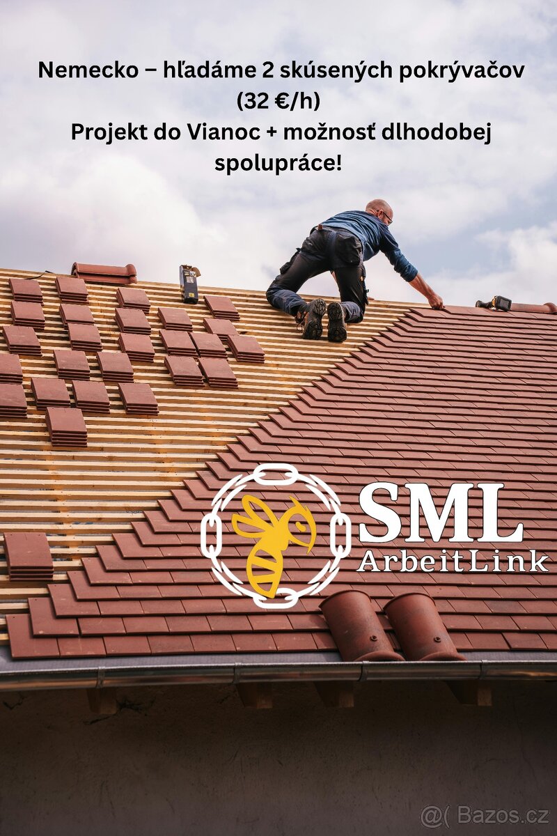 🇩🇪 Německo – hledáme 2 zkušené klempíře / pokrývače (32 €/