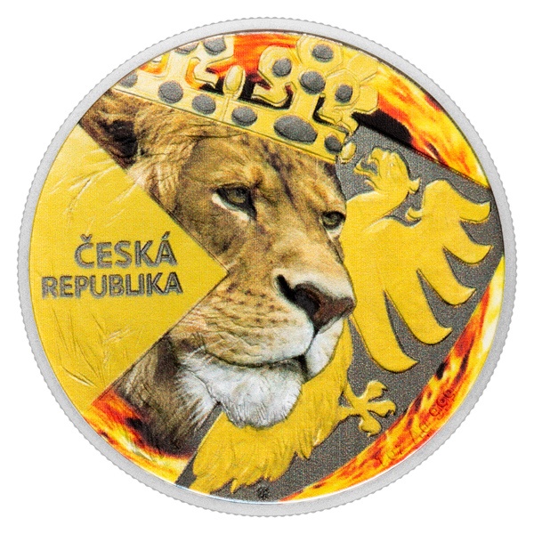 první oficiální kolor mince Český lev 2024 proof