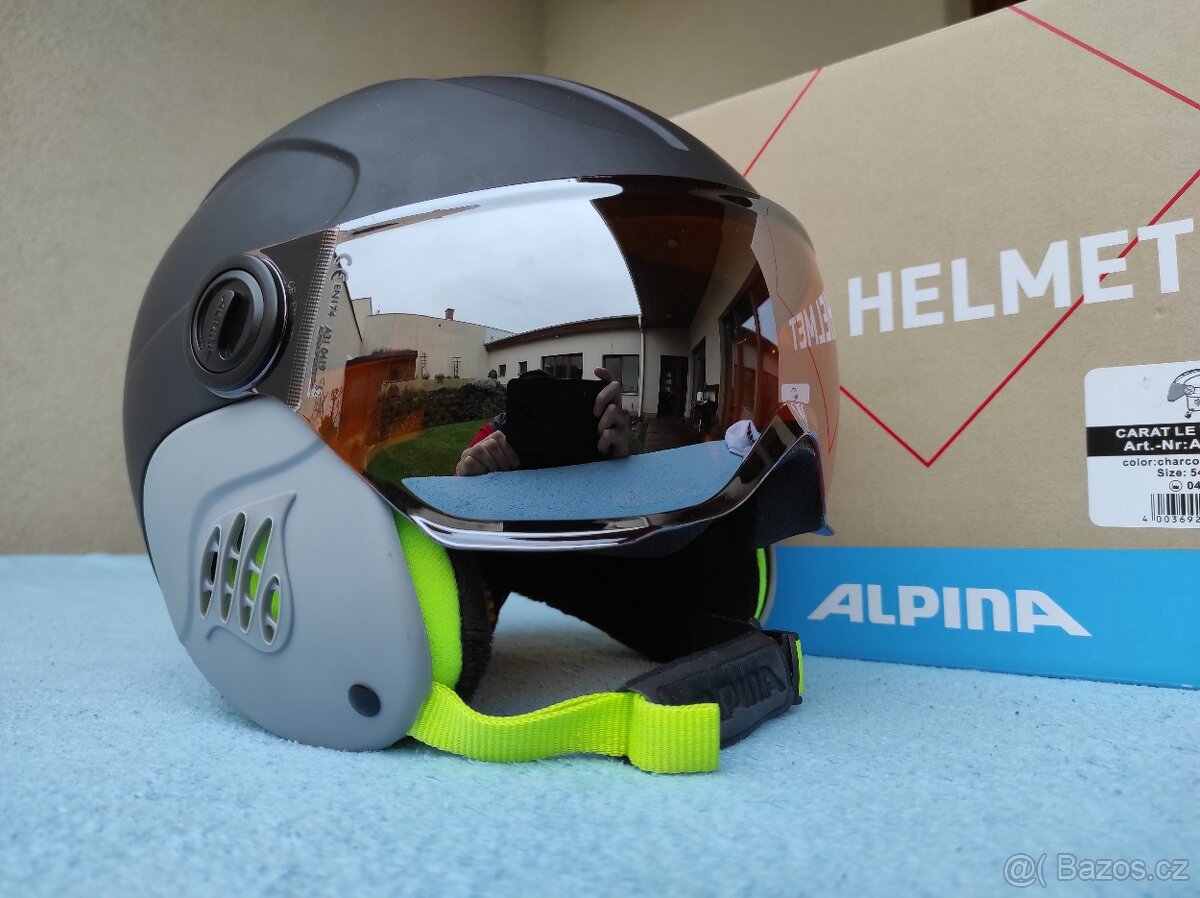 Lyžařská helma s vizorem, Alpina Carat le VISOR HM, 54-58 cm