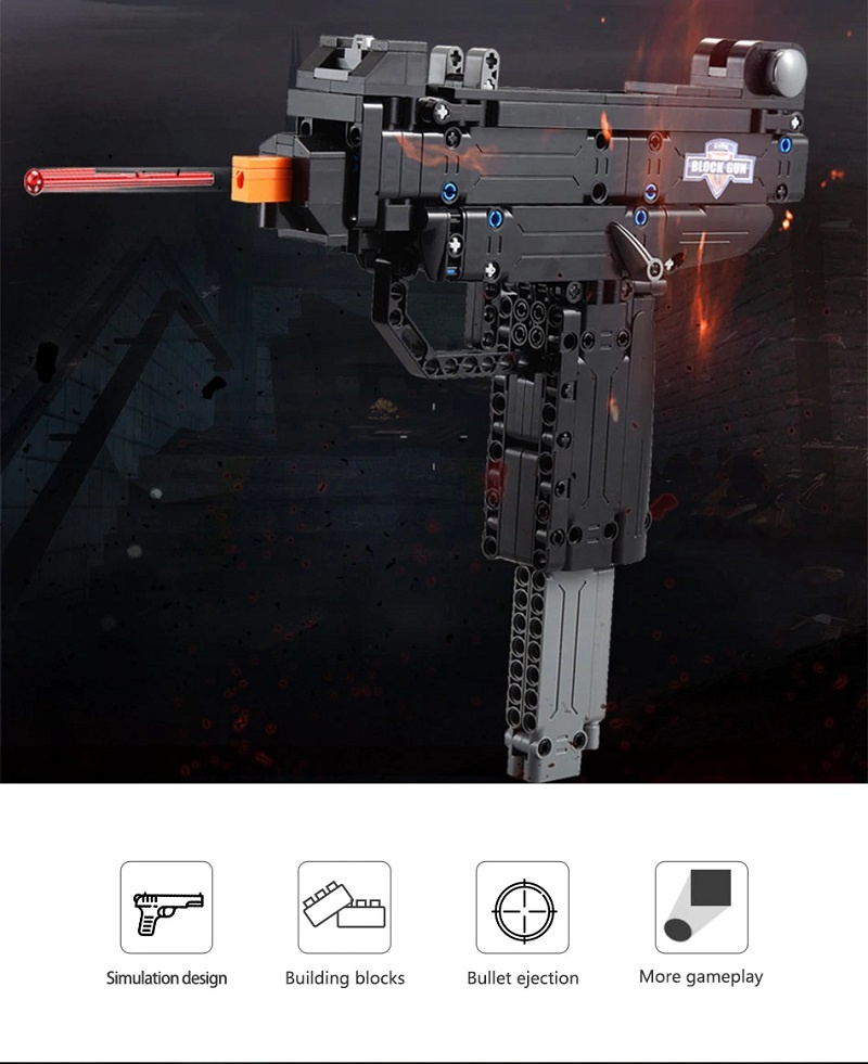 Stavebnice samopal UZI, kompatibilní s LEGO